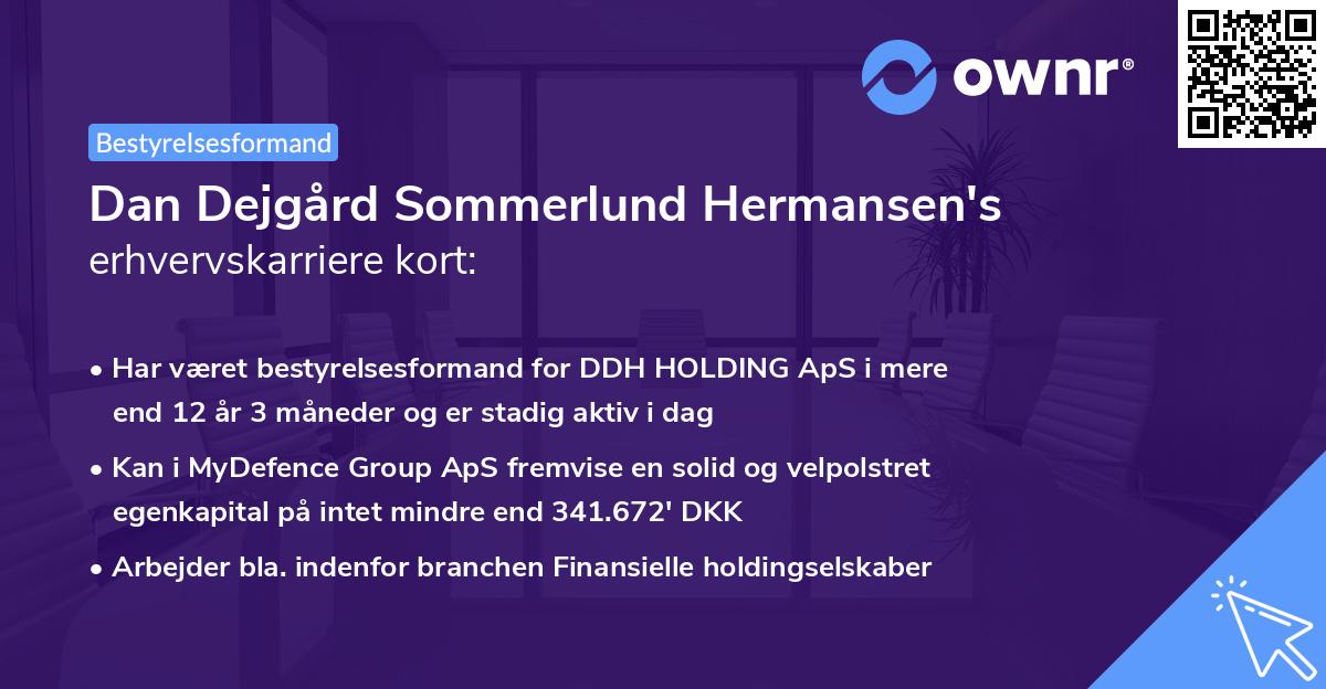 Dan Dejgård Sommerlund Hermansen's erhvervskarriere kort