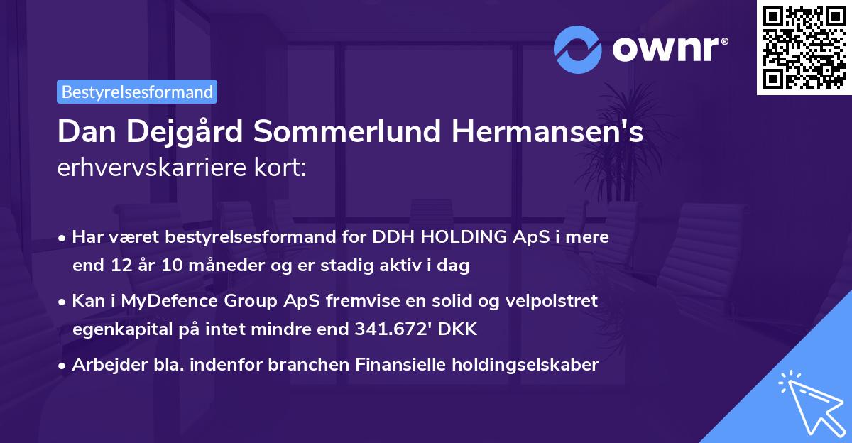 Dan Dejgård Sommerlund Hermansen's erhvervskarriere kort