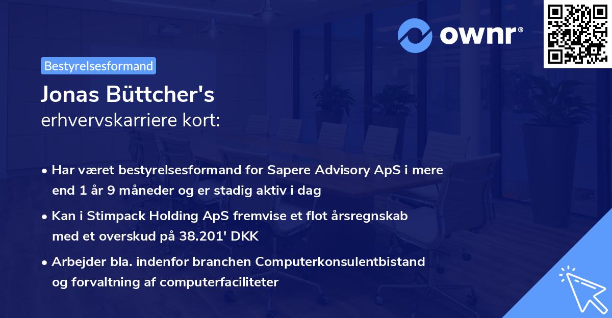 Jonas Büttcher's erhvervskarriere kort