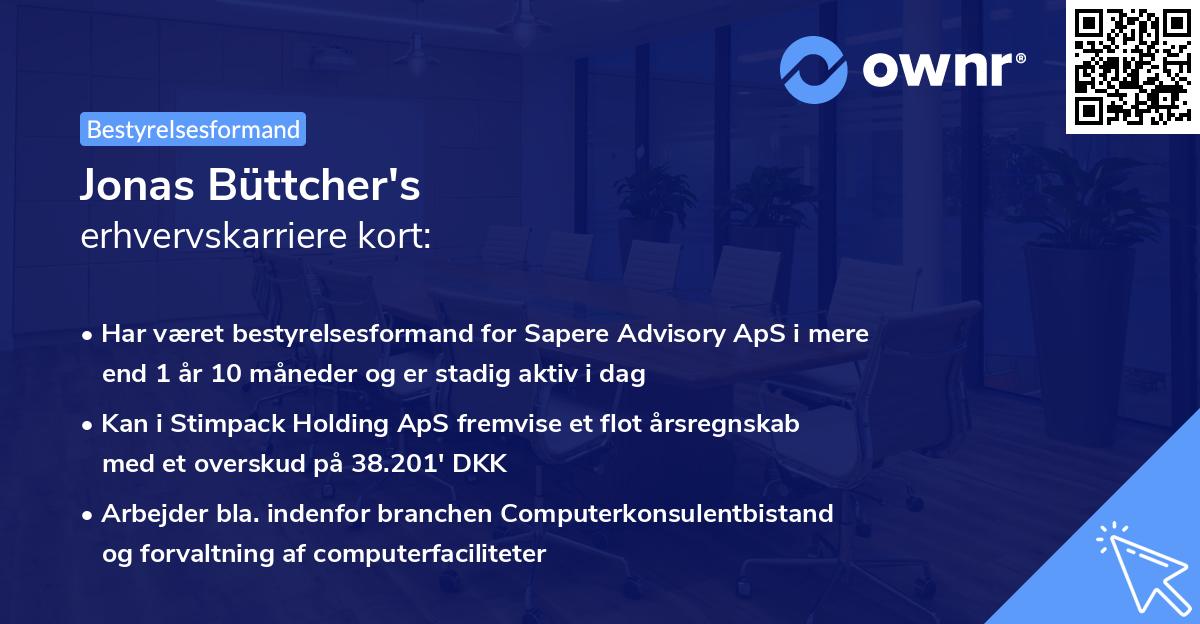 Jonas Büttcher's erhvervskarriere kort