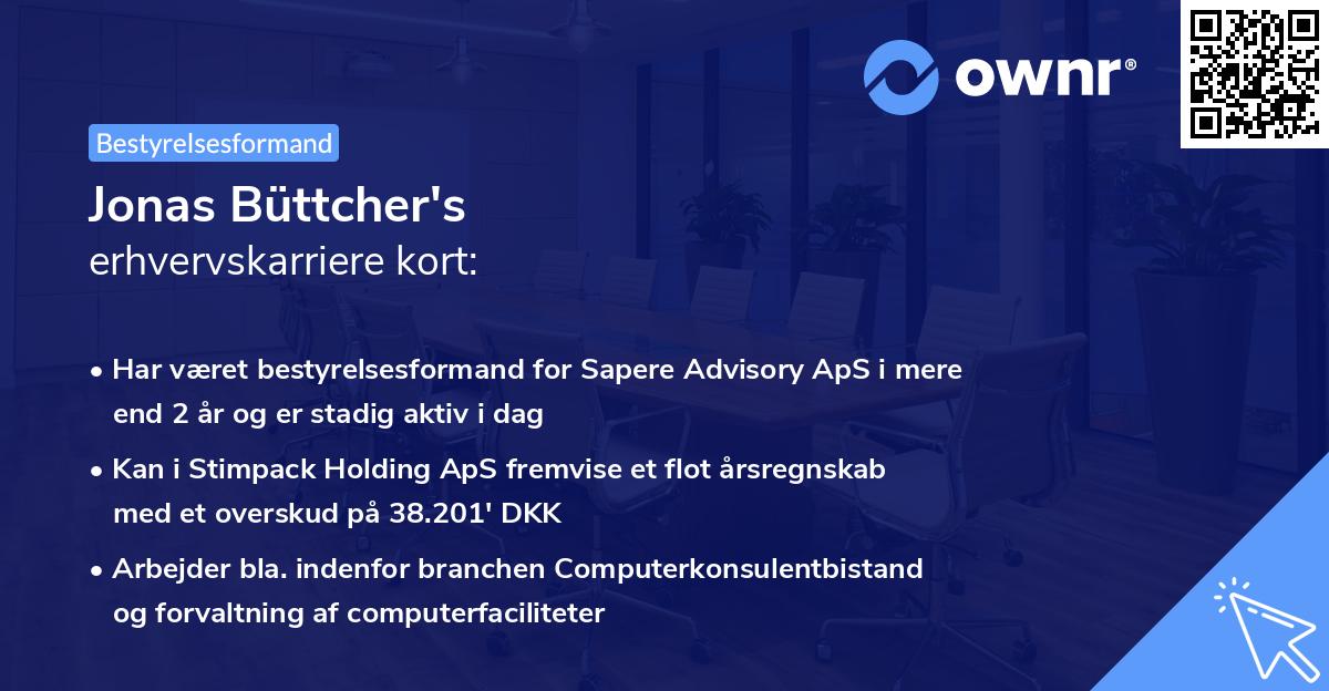 Jonas Büttcher's erhvervskarriere kort