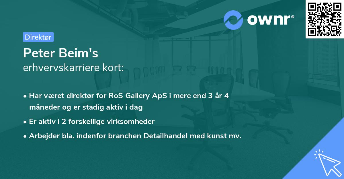 Peter Beim's erhvervskarriere kort