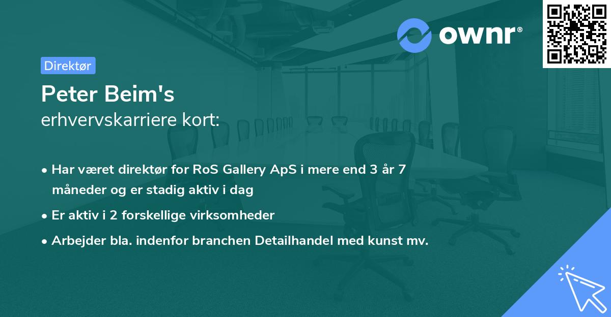 Peter Beim's erhvervskarriere kort