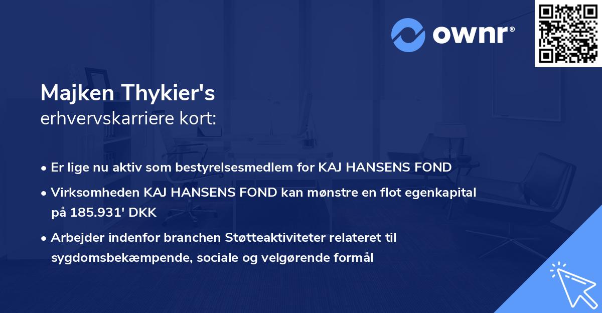 Majken Thykier's erhvervskarriere kort