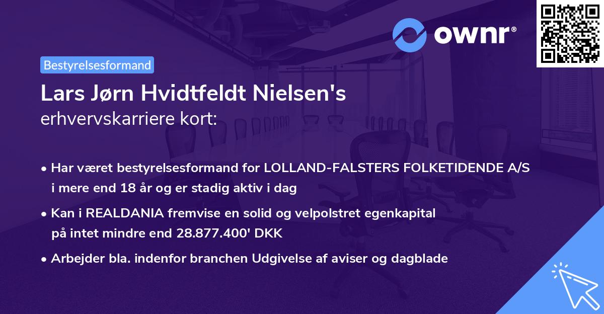 Lars Jørn Hvidtfeldt Nielsen's erhvervskarriere kort