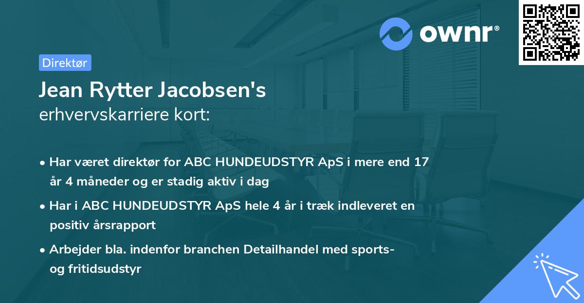 Jean Rytter Jacobsen's erhvervskarriere kort