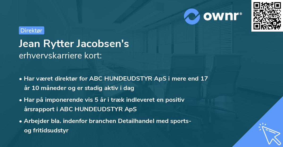 Jean Rytter Jacobsen's erhvervskarriere kort
