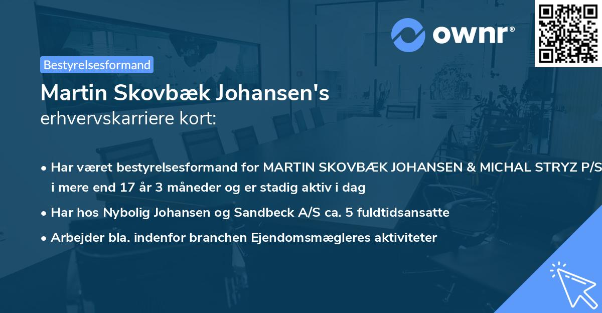 Martin Skovbæk Johansen's erhvervskarriere kort