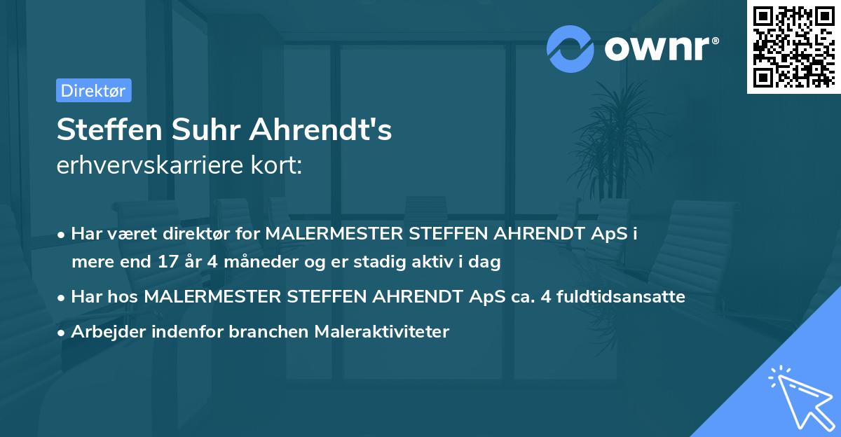 Steffen Suhr Ahrendt's erhvervskarriere kort