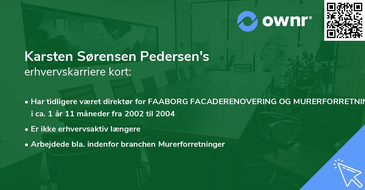 Karsten Sørensen Pedersen's erhvervskarriere kort