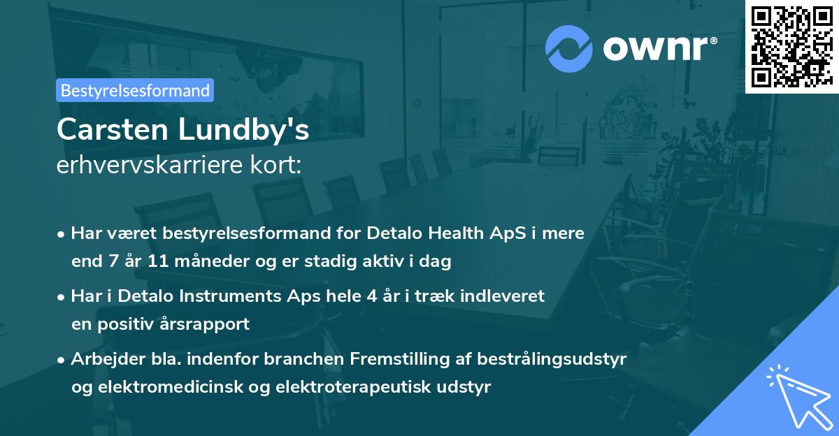 Carsten Lundby's erhvervskarriere kort