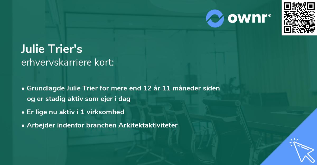 Julie Trier's erhvervskarriere kort