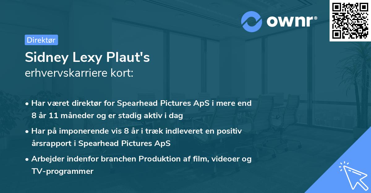 Sidney Lexy Plaut's erhvervskarriere kort