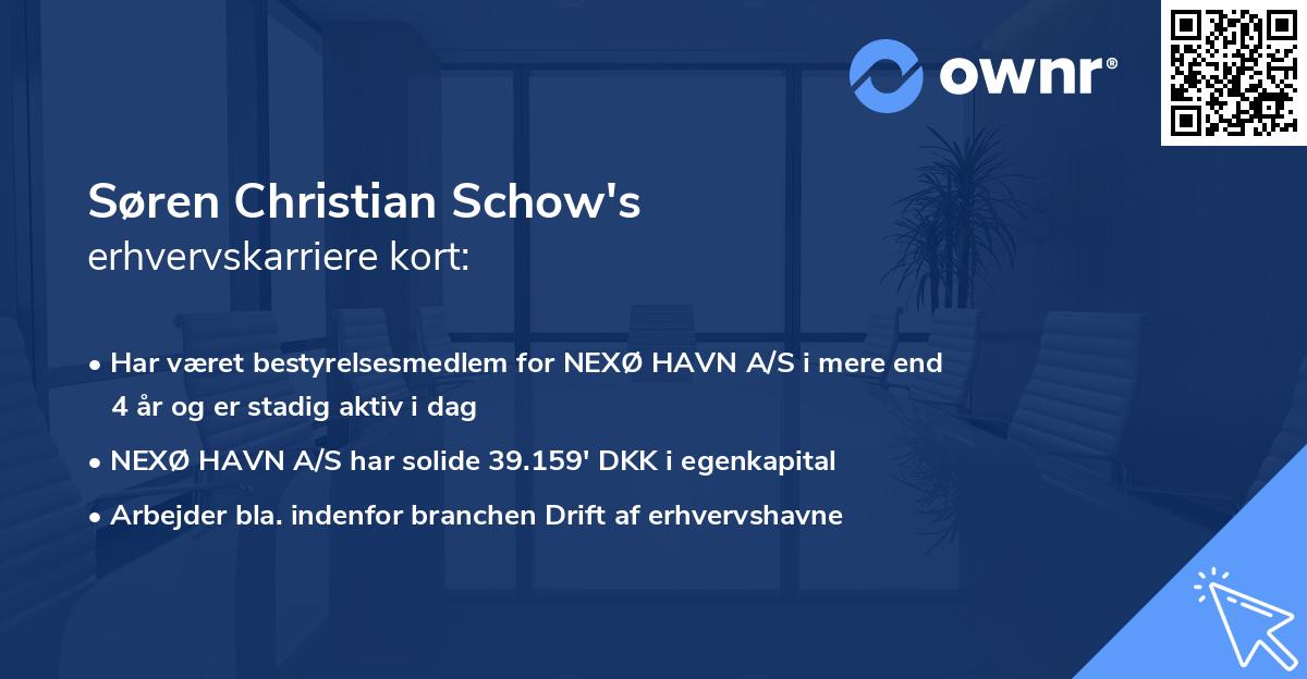 Søren Christian Schow's erhvervskarriere kort