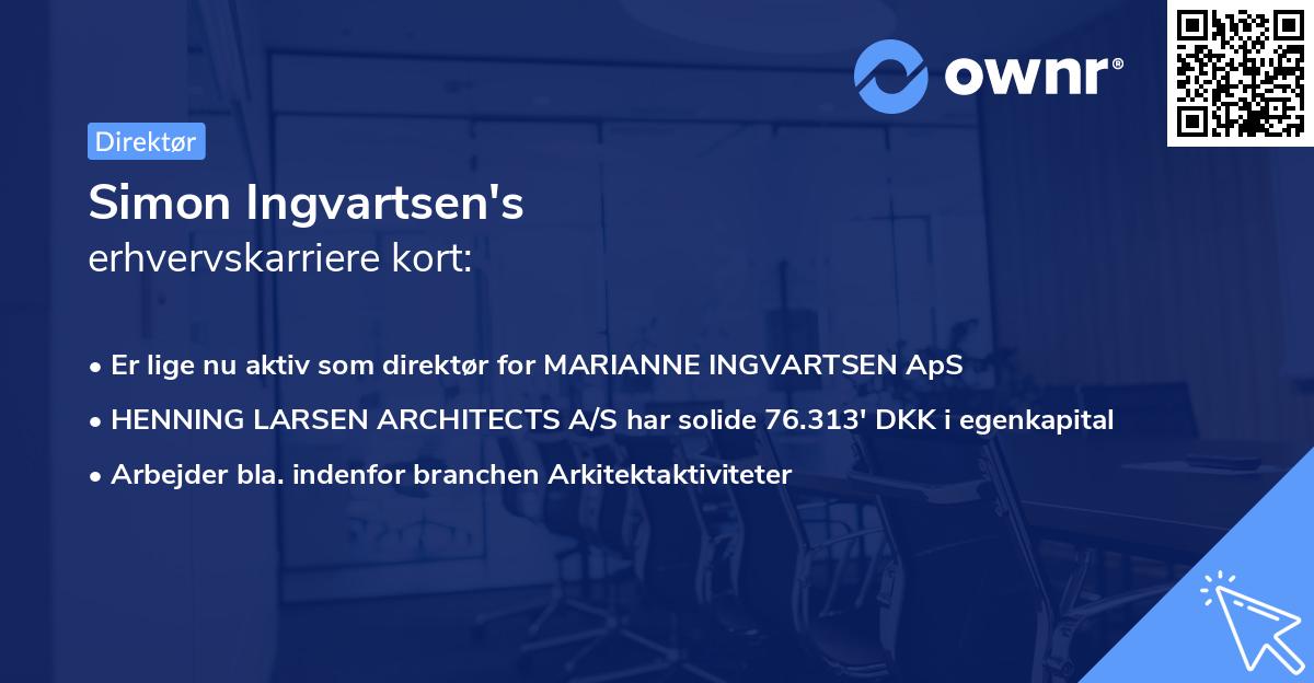 Simon Ingvartsen's erhvervskarriere kort