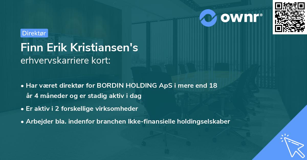 Finn Erik Kristiansen's erhvervskarriere kort
