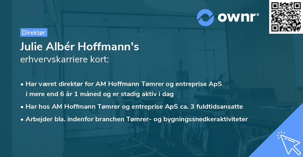 Julie Albér Hoffmann's erhvervskarriere kort