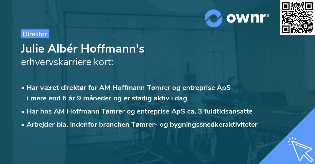 Julie Albér Hoffmann's erhvervskarriere kort