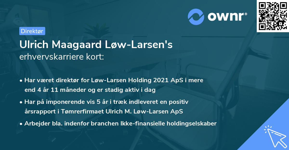 Ulrich Maagaard Løw-Larsen's erhvervskarriere kort