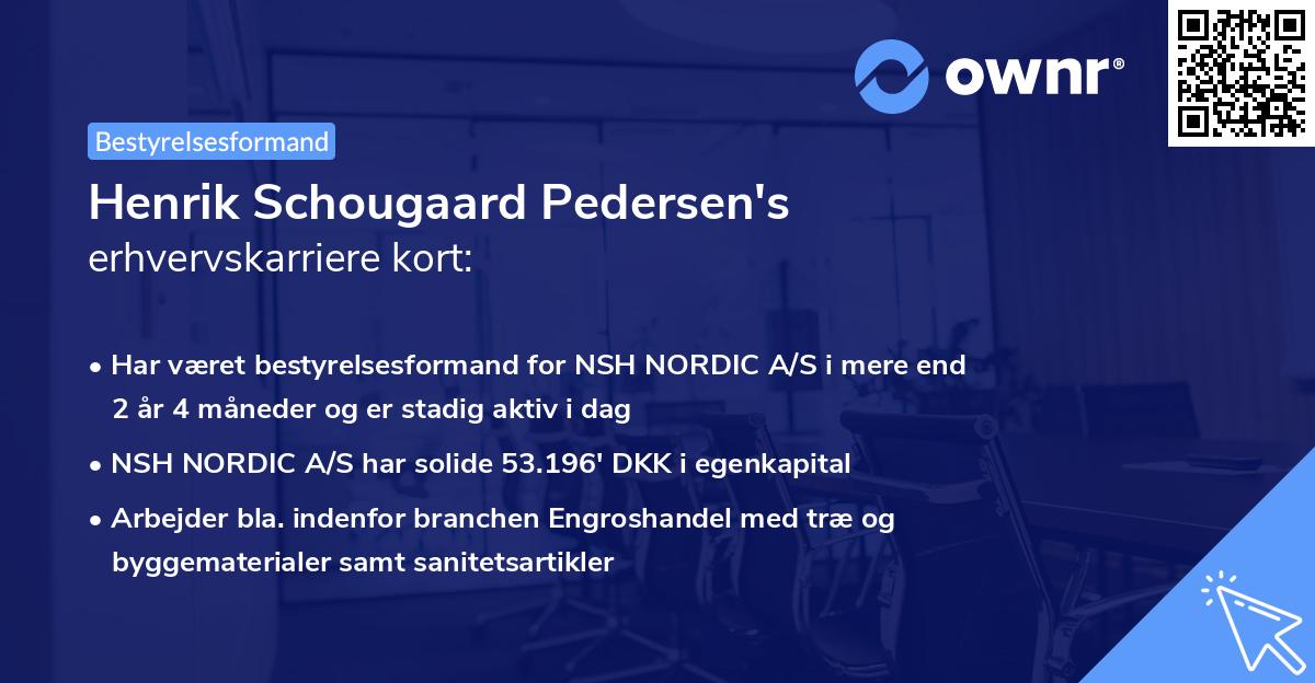 Henrik Schougaard Pedersen's erhvervskarriere kort