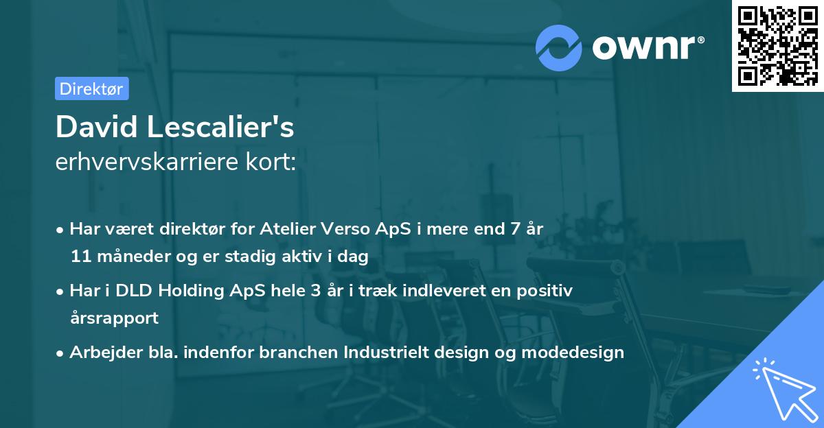 David Lescalier's erhvervskarriere kort
