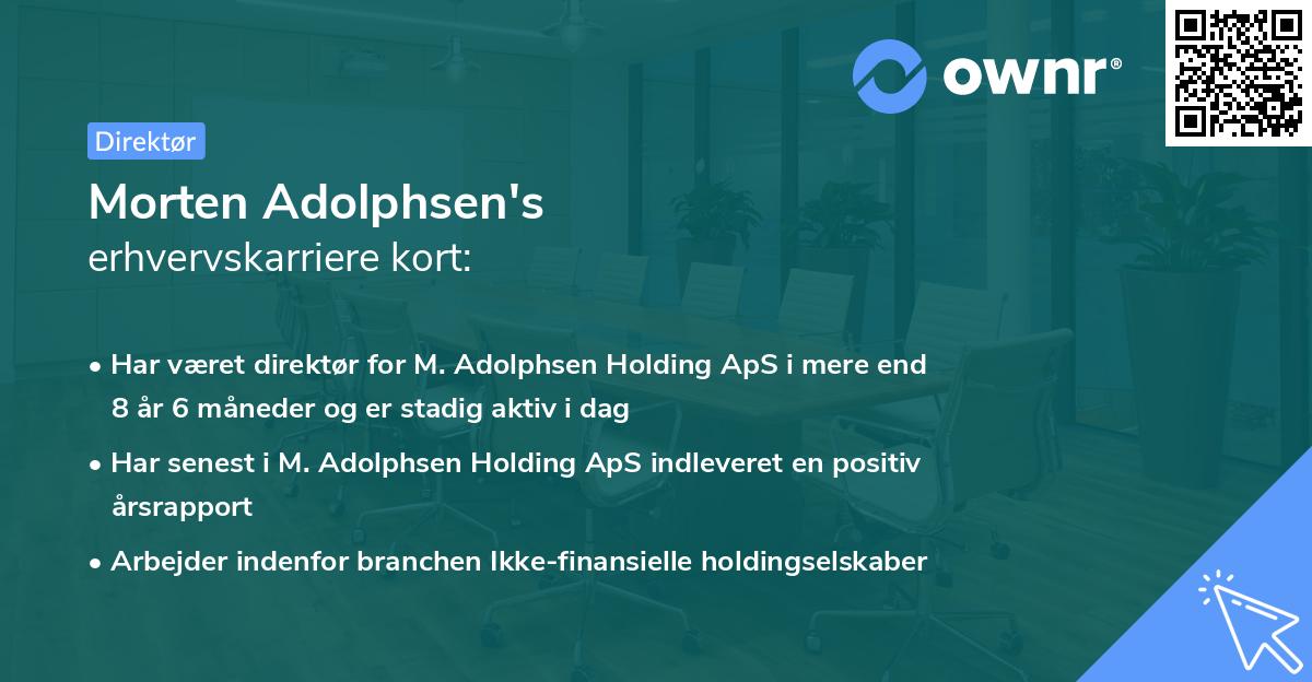 Morten Adolphsen's erhvervskarriere kort