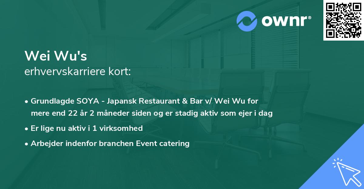 Wei Wu's erhvervskarriere kort