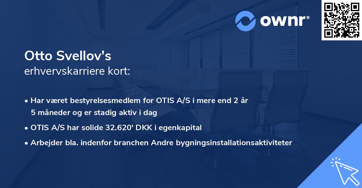 Otto Svellov's erhvervskarriere kort