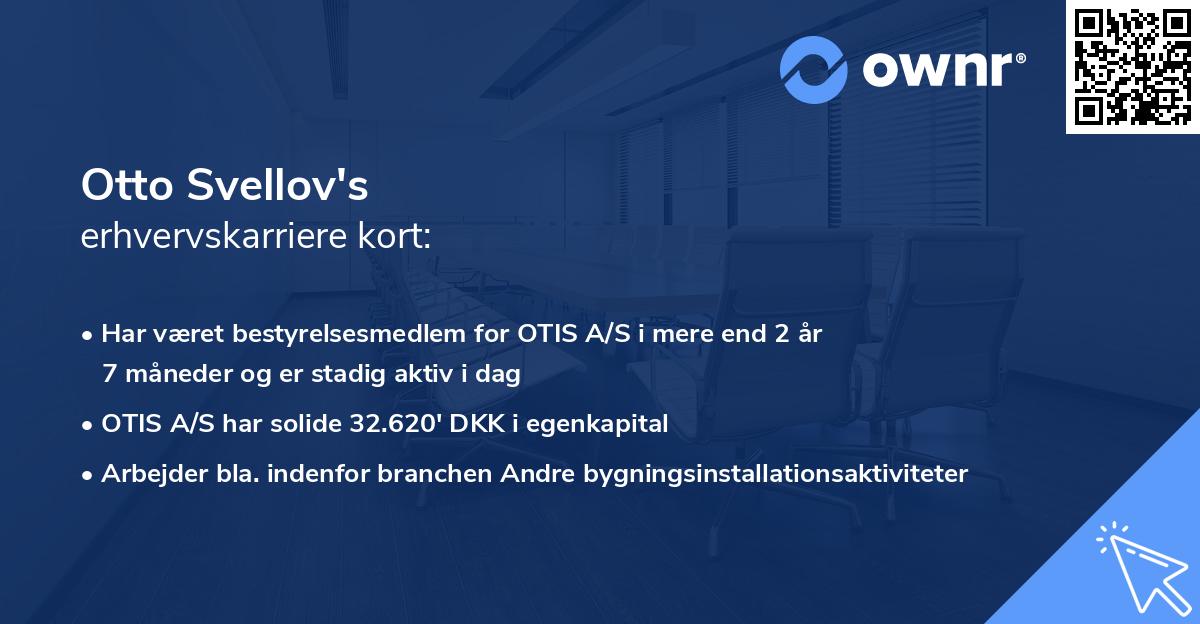 Otto Svellov's erhvervskarriere kort