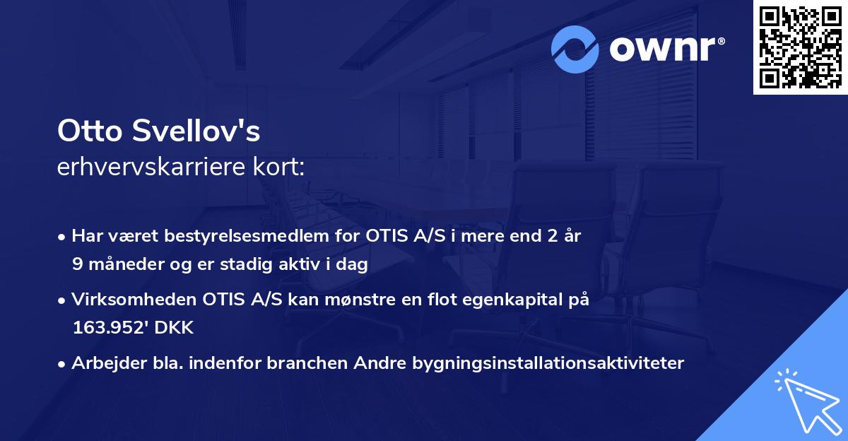 Otto Svellov's erhvervskarriere kort