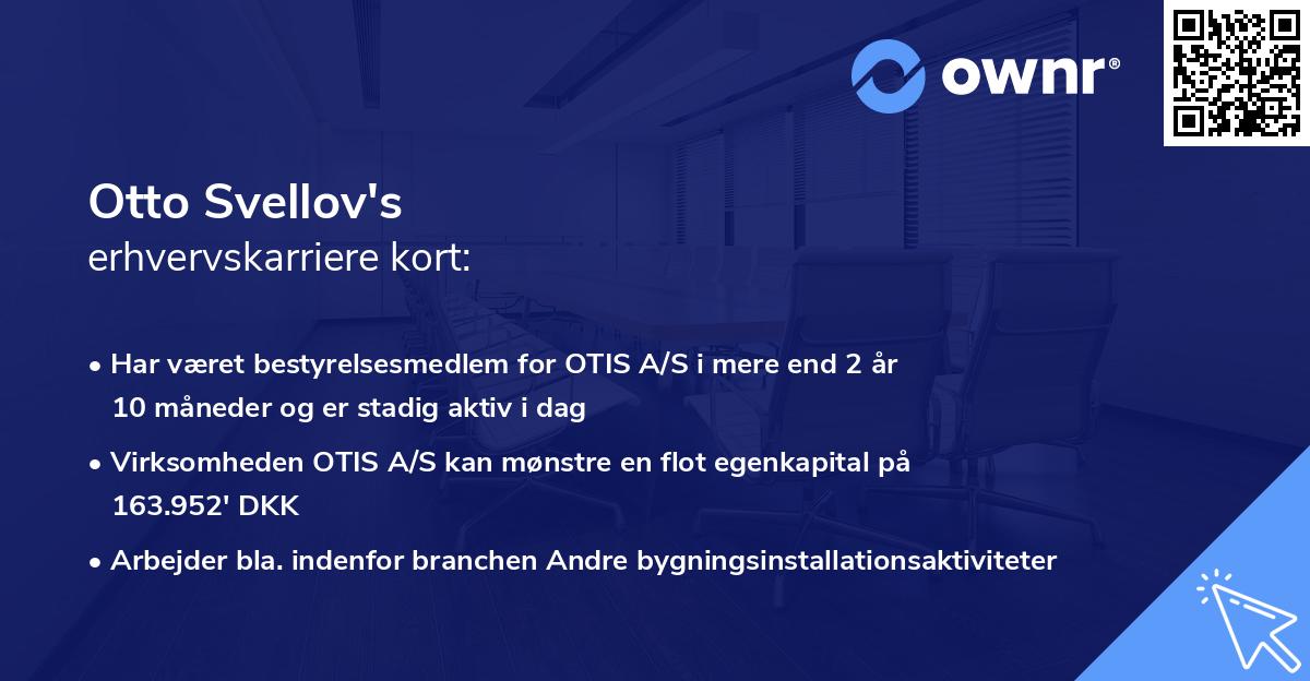 Otto Svellov's erhvervskarriere kort