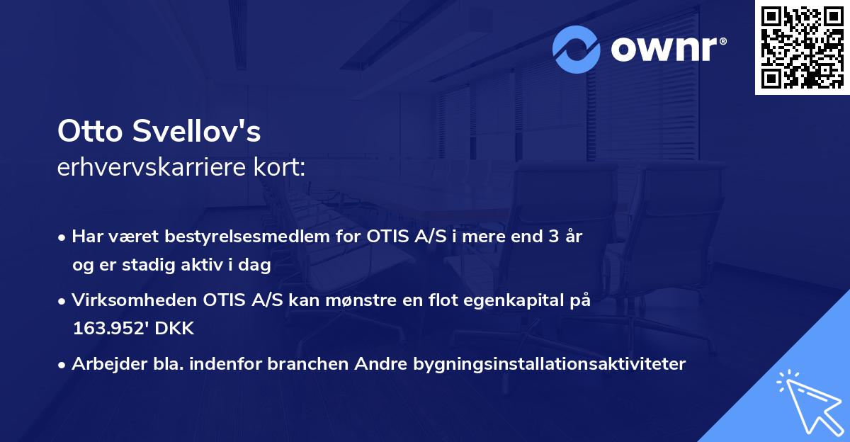 Otto Svellov's erhvervskarriere kort