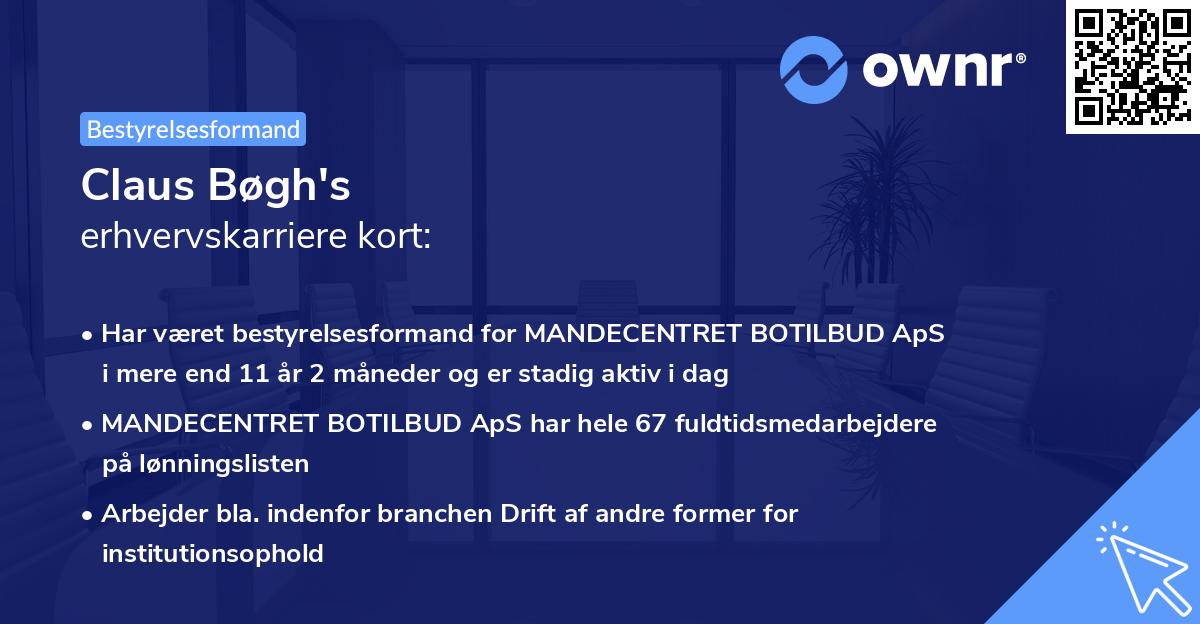 Claus Bøgh's erhvervskarriere kort