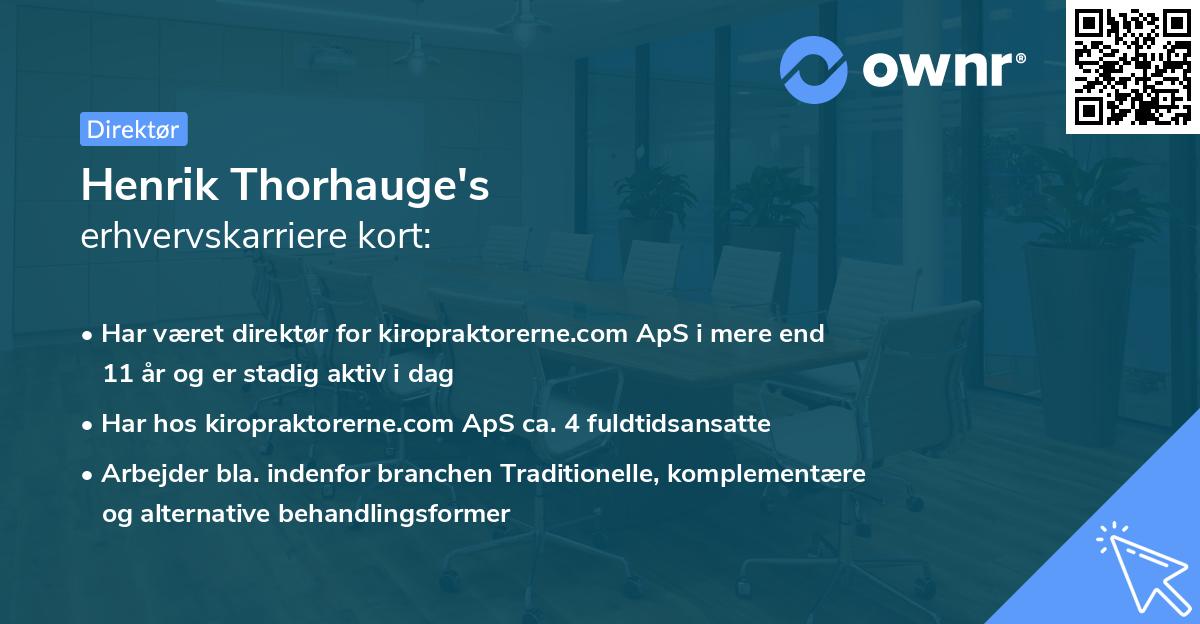 Henrik Thorhauge's erhvervskarriere kort
