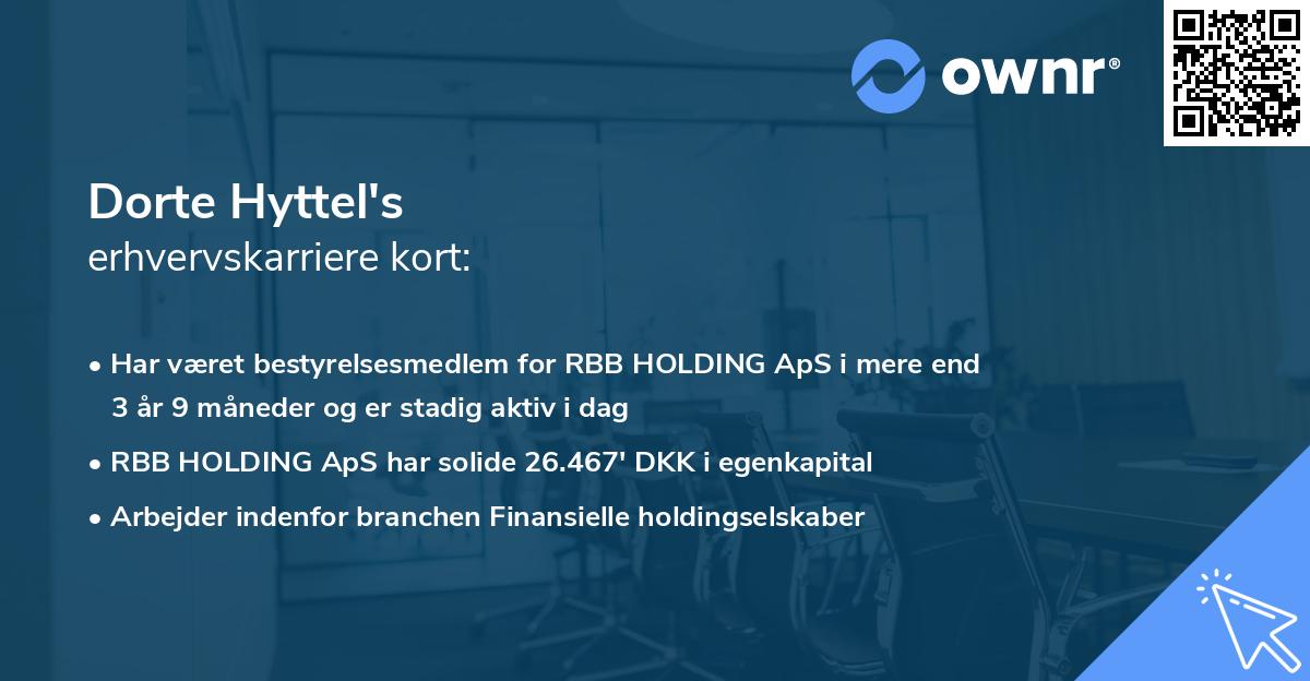 Dorte Hyttel's erhvervskarriere kort