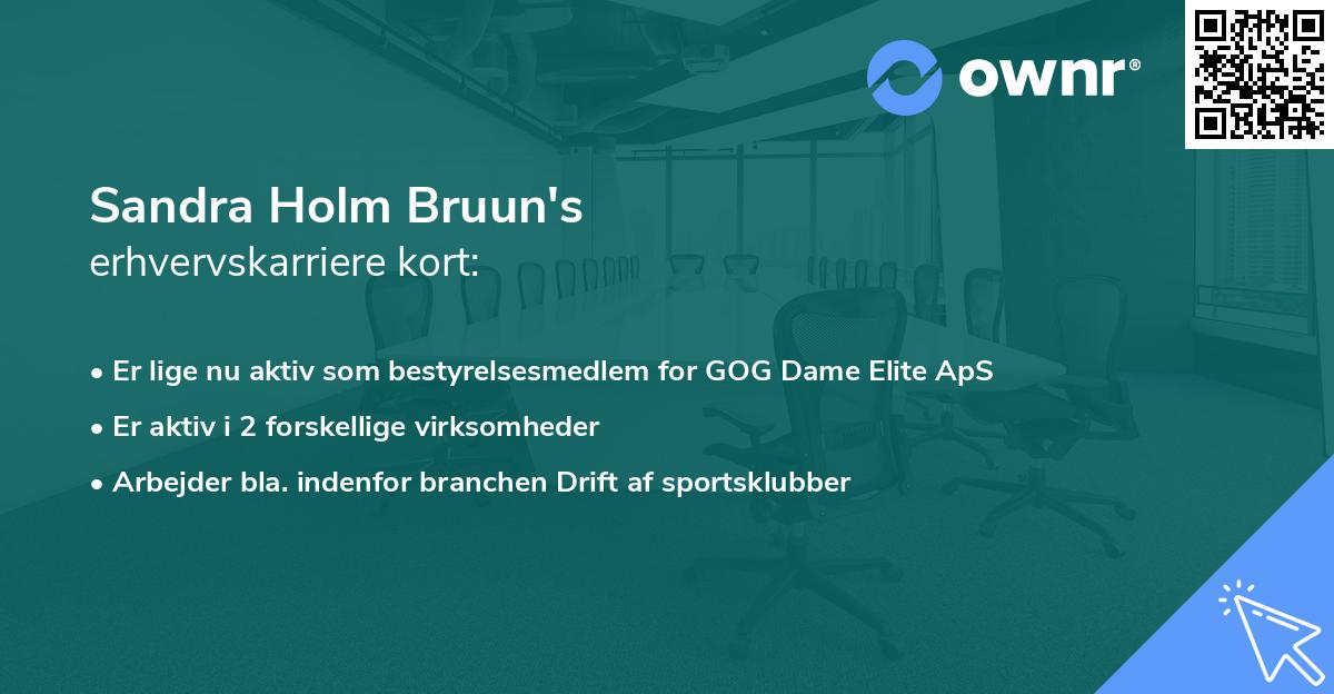 Sandra Holm Bruun's erhvervskarriere kort