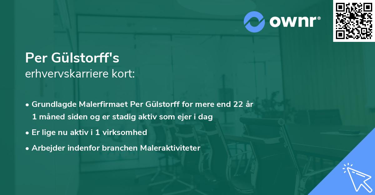 Per Gülstorff's erhvervskarriere kort