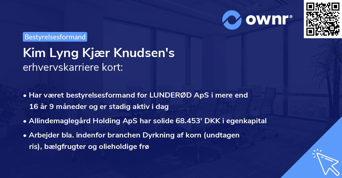 Kim Lyng Kjær Knudsen's erhvervskarriere kort