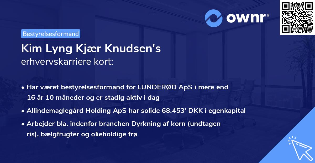 Kim Lyng Kjær Knudsen's erhvervskarriere kort