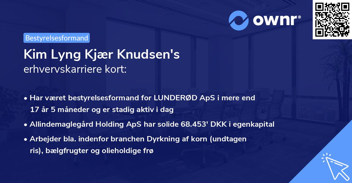 Kim Lyng Kjær Knudsen's erhvervskarriere kort