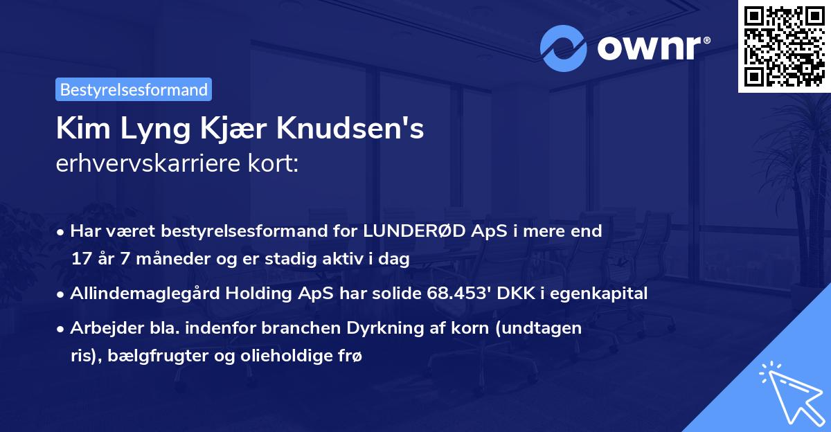 Kim Lyng Kjær Knudsen's erhvervskarriere kort