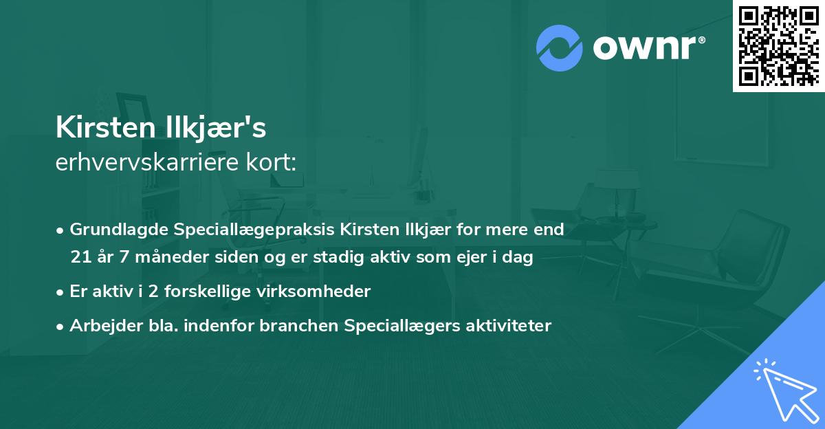 Kirsten Ilkjær's erhvervskarriere kort