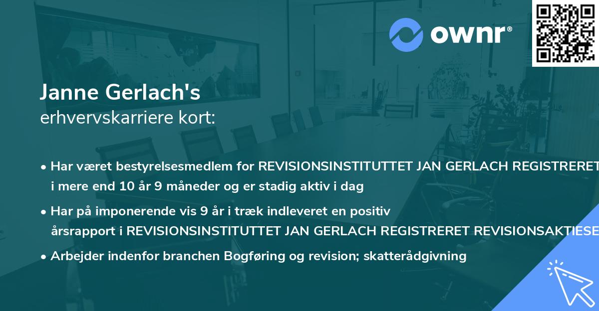 Janne Gerlach's erhvervskarriere kort