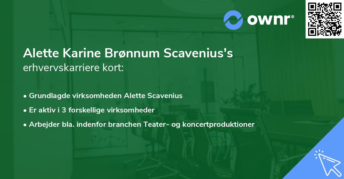 Alette Karine Brønnum Scavenius's erhvervskarriere kort