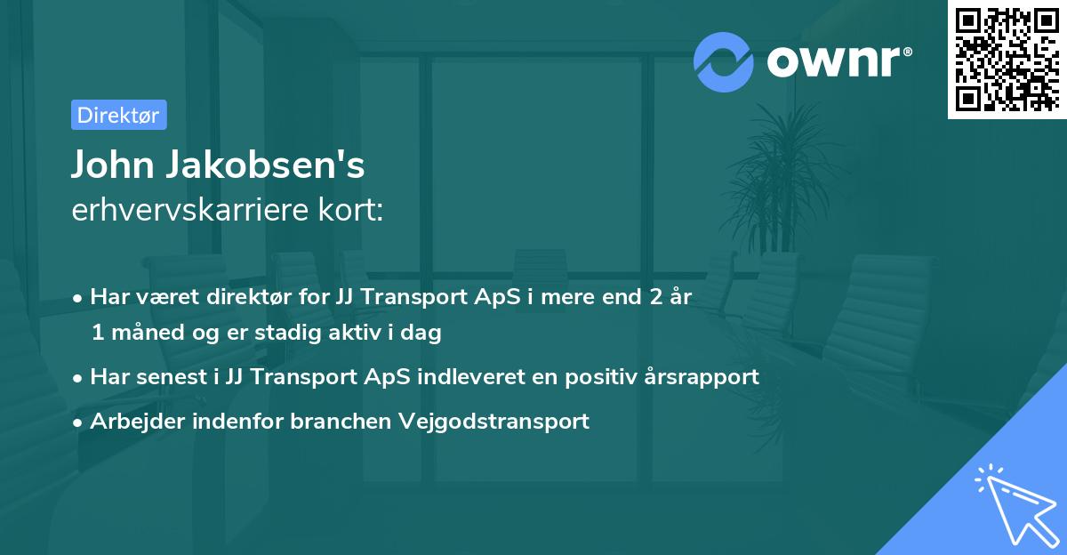 John Jakobsen's erhvervskarriere kort