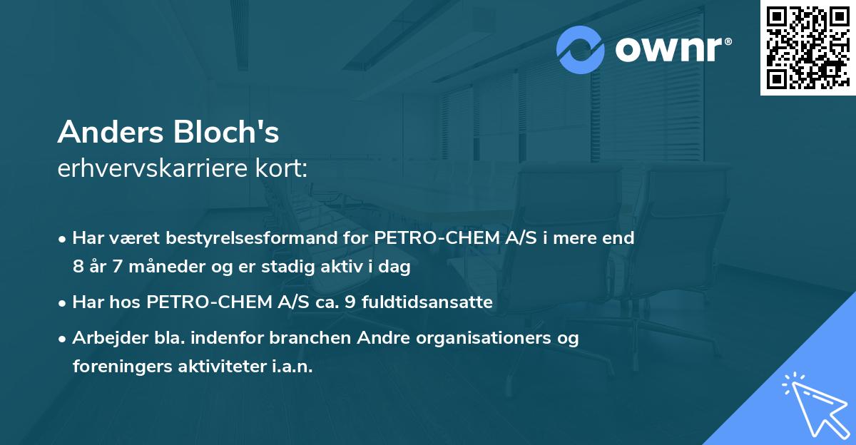Anders Bloch's erhvervskarriere kort