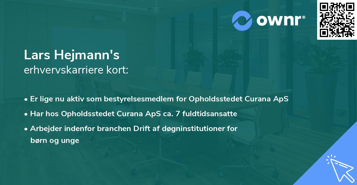 Lars Hejmann's erhvervskarriere kort
