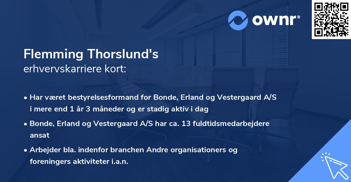 Flemming Thorslund's erhvervskarriere kort