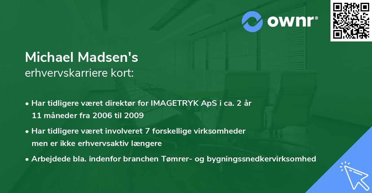 Michael Madsen's erhvervskarriere kort