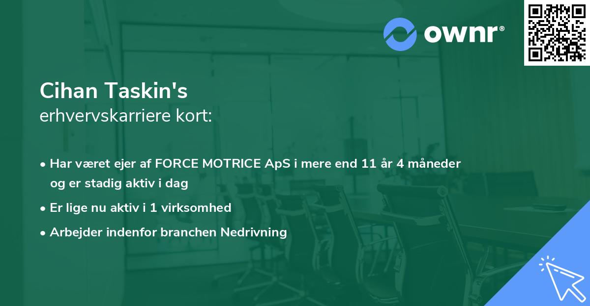 Cihan Taskin's erhvervskarriere kort